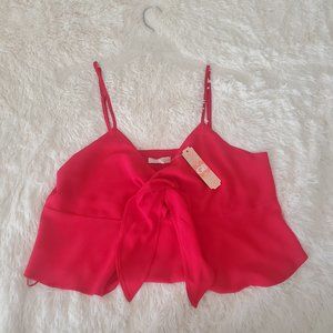 Gianni Bini Red Front Tie Crop Top
